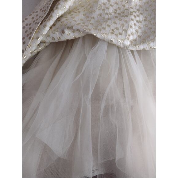 Vintage Betsey Johnson White Gold Polka Dot Strapless Cocktail Party Dress Size4 - Picture 12 of 16